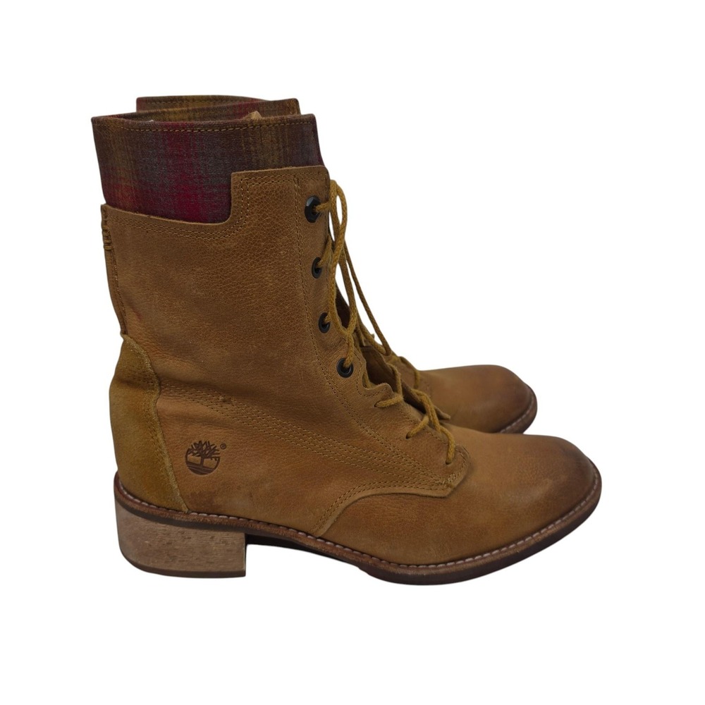 TIMBERLAND x Pendleton Whittemore Boots Womens 10 Leather Plaid Lace Up Combat